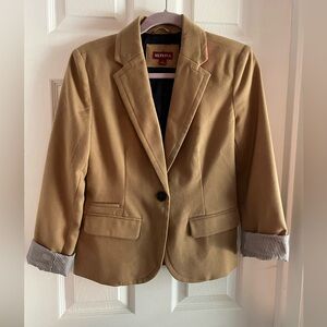 Camel Blazer with hot pink detail